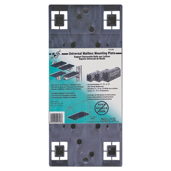 Gibraltar Mailboxes Universal Mailbox Mounting Bracket Molded Plastic Black, Mounting Bracket, PLMB0060