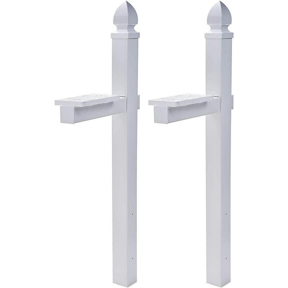 Gibraltar Mailboxes Whitley 4x4 Rust-Proof Plastic White, Cross-Arm Mailbox Post, WP000W01 2-Pack