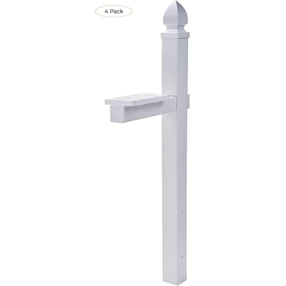Gibraltar Mailboxes Whitley 4x4 Rust-Proof Plastic White, Cross-Arm Mailbox Post, WP000W01 Four Pack