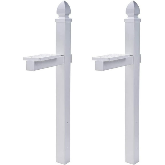 Gibraltar Mailboxes Whitley 4x4 Rust-Proof Plastic White, Cross-Arm Mailbox Post, WP000W01 wo ack