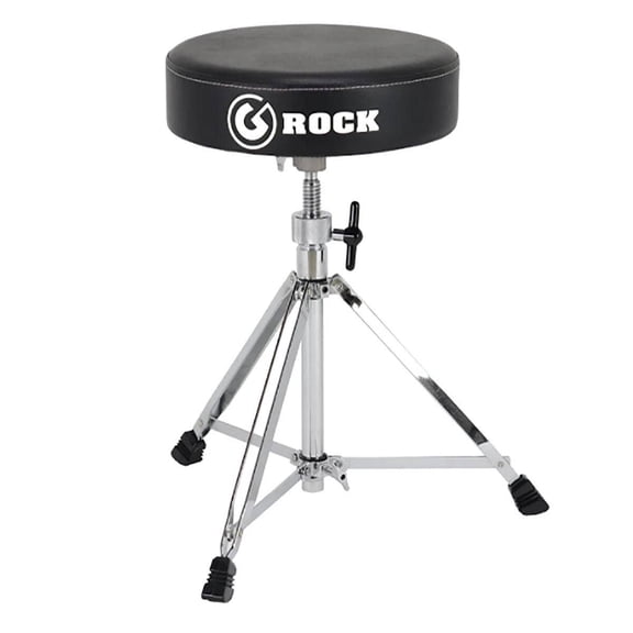 GIBRALTAR Drum Stool, Drum Stool Rock Hardware Series, RK108 Diameter: 33cm, Vinyl Seat, Memory Lock, Tripod Position, 'Super Foot' Rubber Feet, Stability