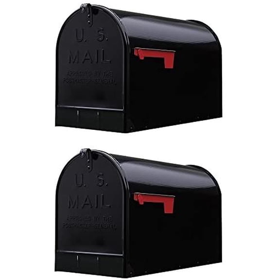 Gibraltar Stanley Extra-Large Capacity Galvanized Steel Black, Post-Mount Mailbox, ST200B00 2 MAILBOXES