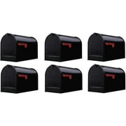 Gibraltar Stanley Extra-Large Capacity Galvanized Steel Black, Post-Mount Mailbox, ST200B00 6 MAILBOXES