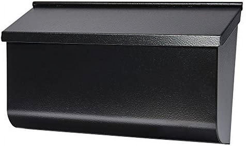 Medium Black Powder-Coated Steel Wall Mount Mailbox