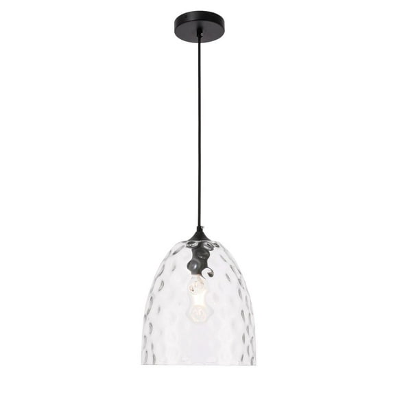 Gibson 1 light Black and Clear glass pendant
