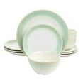 thumbnail image 1 of Gibson 120393.12 12 Piece Martha Stewart Perry Street Piece Dinnerware Set, Green, 1 of 6