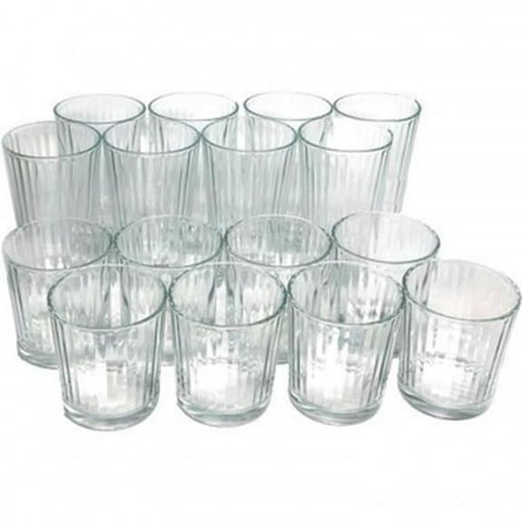 Gibson Home 127043.16 Moonstone Glass Double Old Fashion & Tumbler Set - 16 Piece