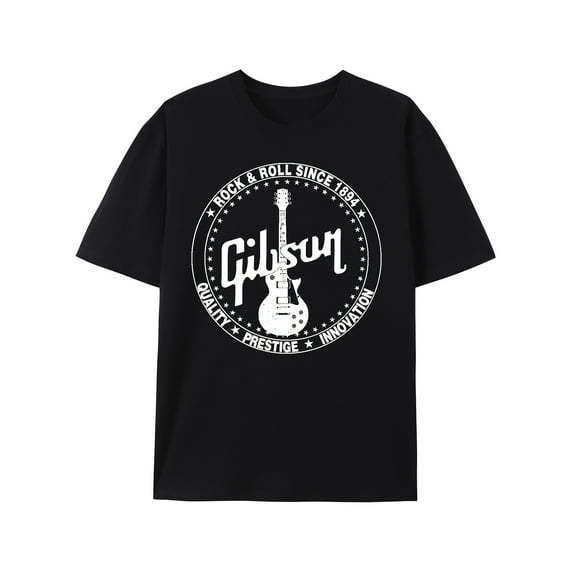 Gibson 1894 Men's Vintage Rock Graphic T-Shirt - 100% Cotton Soft Breathable Short Sleeve Tee with Retro Letter Print, Regular Fit Casual & Work Wear, Machine Washable, Big & Tall Sizes,