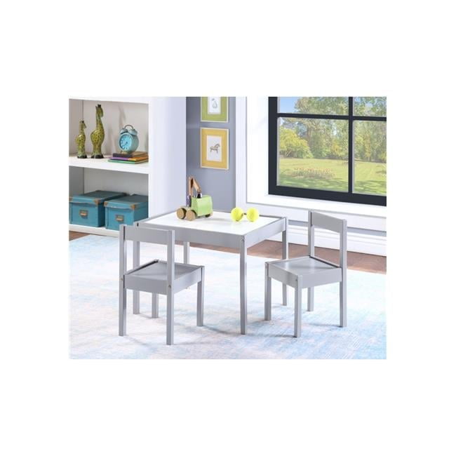 Gibson 3-Piece Dry Erase Kids Activity Table and Chair Set, Gray