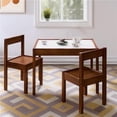 thumbnail image 1 of Olive & Opie Gibson 3-Piece Dry Erase Kids Table And Chair Set, Brown, 1 of 4