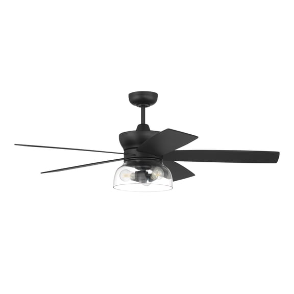 Gibson 52 in. Flat Black Finish Indoor Ceiling Fan, Integrated LED Light & Remote Included