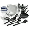 thumbnail image 1 of Gibson All U Need 45 Piece Dinnerware Cookware Combo Set in White, 1 of 8