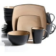 thumbnail image 1 of Gibson Boutique Beautiful Soho Lounge 16 Piece Reactive Glaze Dinnerware, Taupe, 1 of 4