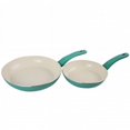 thumbnail image 1 of Gibson Cafe Vibes 2 Piece Frying Pan Set with Soft Touch Handles in Mint, 1 of 2