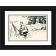 thumbnail image 1 of Gibson, Charles Dana 24x17 Black Ornate Wood Framed with Double Matting Museum Art Print Titled - Wasting Time, 1 of 4