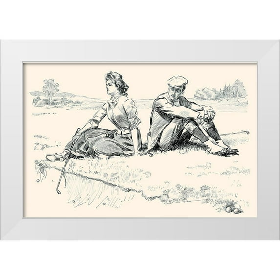Gibson, Charles Dana 24x17 White Modern Wood Framed Museum Art Print Titled - A Little Incident