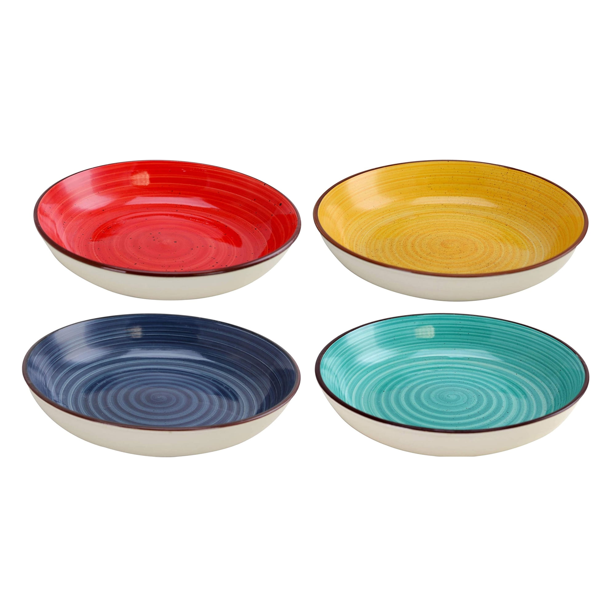 Vibrant Multicolor Ceramic Salad Bowls Set of 4