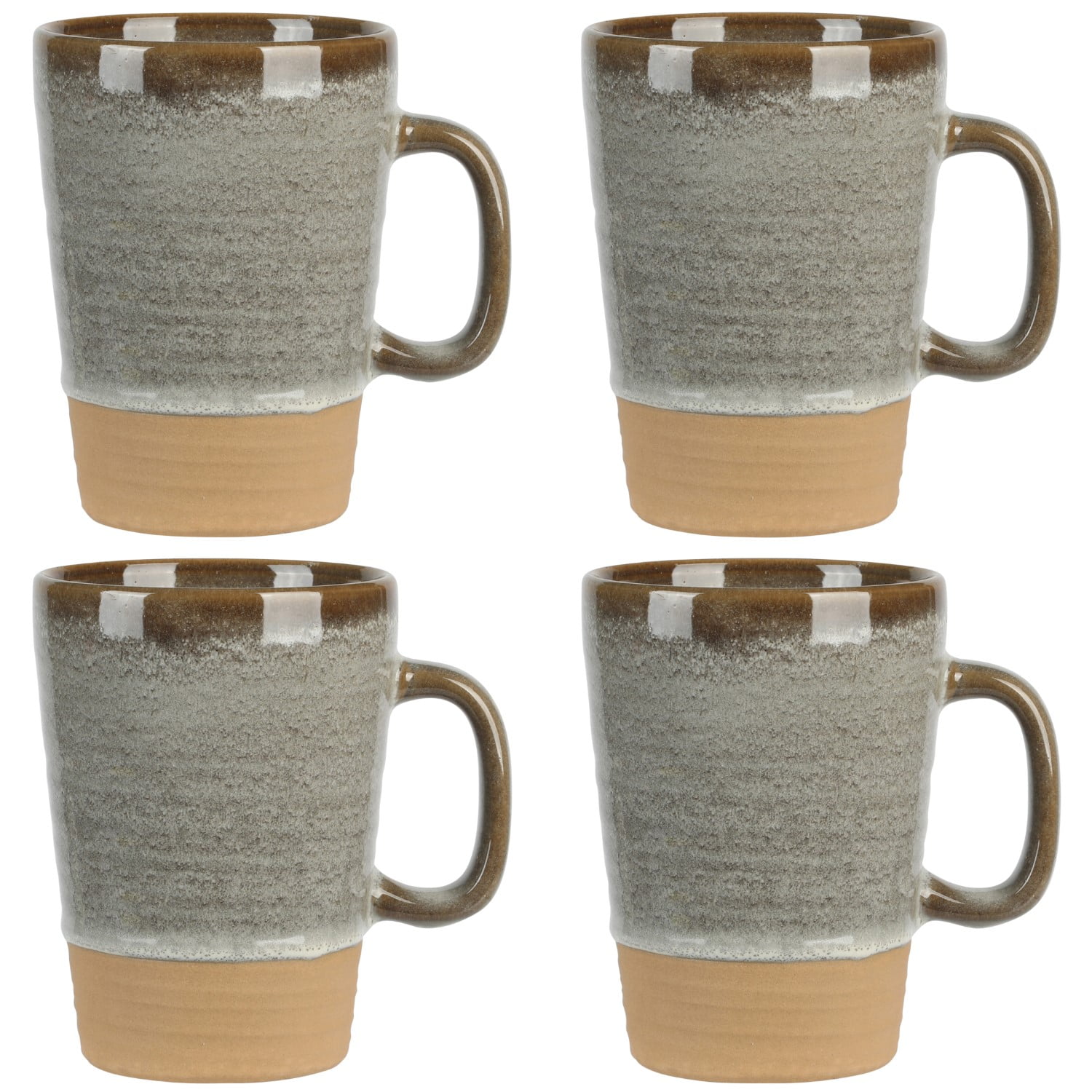 Gibson Elite Earthy Brown Ceramic 17 OZ Mug Set