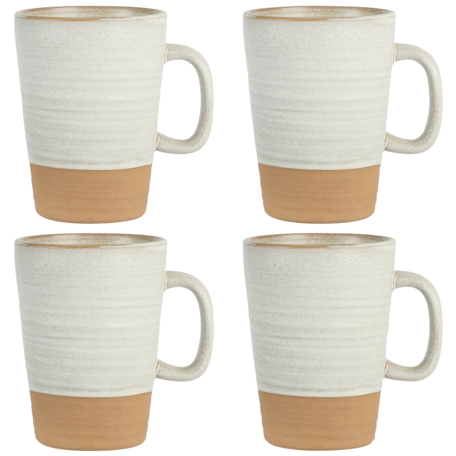 Gibson Elite 4 Pack Dreamweaver Terracotta Reactive 17 oz Mug Set - Sand Cream