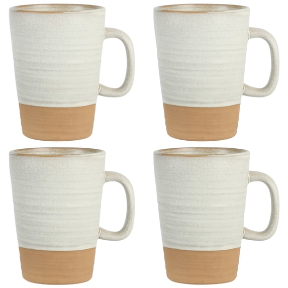 Gibson Elite 4 Pack Dreamweaver Terracotta Reactive 17 oz Mug Set - Sand Cream