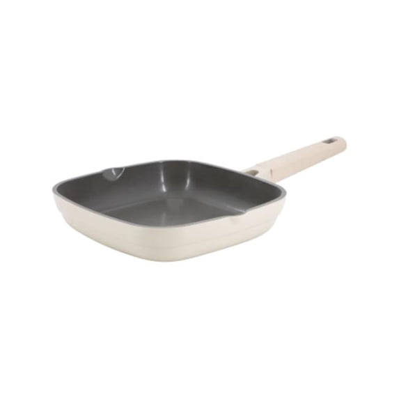 Gibson Elite 143486.01 7.9 in. Lancaster Ceramic Nonstick Aluminum Square Frying Pan, Beige