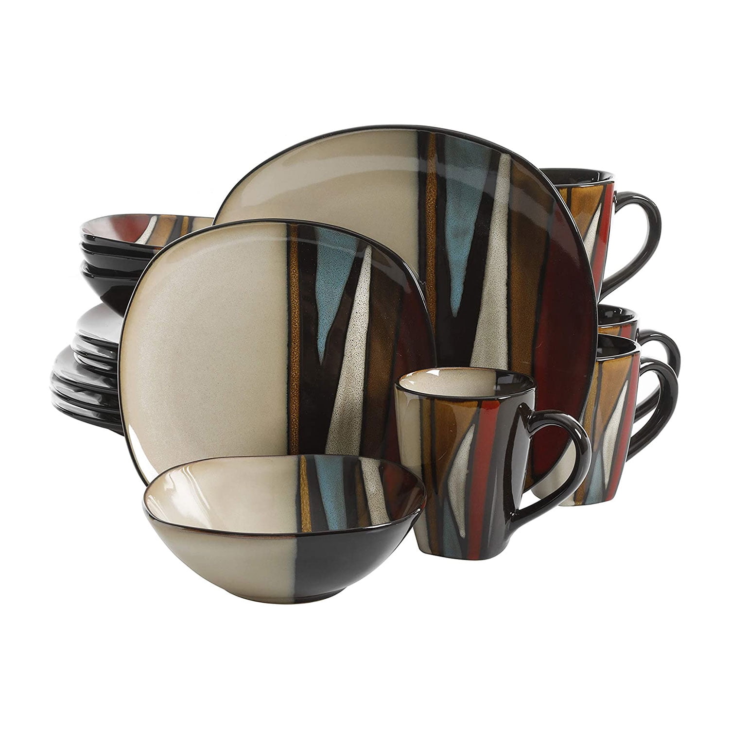 Gibson Elite Althea Multicolor Ceramic 16-Piece Dinnerware Set