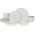 thumbnail image 1 of Gibson Elite Auckland Blue Swirl Stoneware Reactive Glaze 16 Piece (Service for 4) Plates and Bowls Dinnerware Set, 1 of 6
