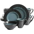thumbnail image 1 of Gibson Elite Dragonstone 16-Piece Dinnerware Set - Aqua, 1 of 4