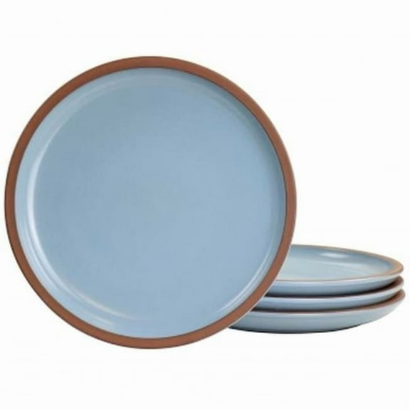 Gibson Elite 135289.04 10.8 in. Dumont Terracotta Dinner Plate Set, Light Blue - 4 Piece