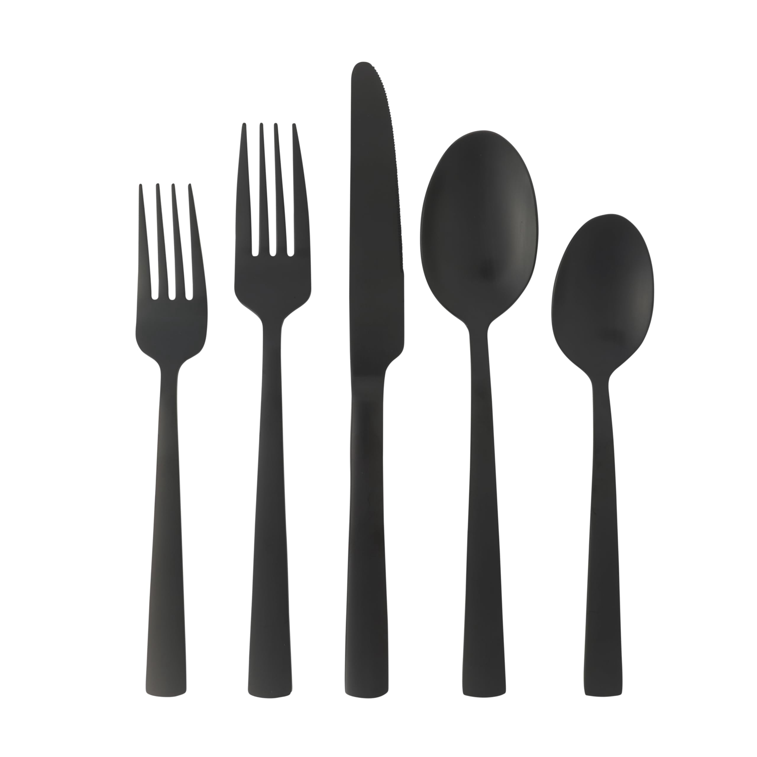 Gibson Elite Earlston 20 Piece Stainless Steel Flatware Set in Black