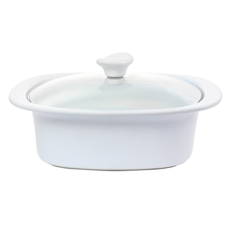 Gibson Elite 130953.02 1.9 qt. Gracious Dining Sto are Casserole with Glass Lid, White