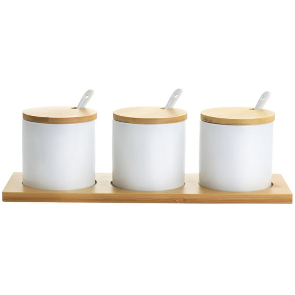 Gibson Elite  Gracious Dining 10Pc Ceramic Condiment Jars Set White - 10 Piece