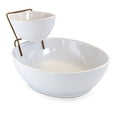 thumbnail image 1 of Gibson Elite Gracious Dining 2 Tier Chip and Dip Server Set with Metal Rack, 1 of 6