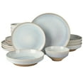 thumbnail image 1 of Gibson Elite Hailstone 16 Piece Stonewe Reactive Glaze (Service for 4) Ceramic Plates and Bowls Dinnerware Set - Moon Blue, 1 of 11