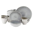 thumbnail image 1 of Gibson Elite Kashmir Round Reactive Glaze Stoneware Dinnerware Set, Service for 4 (16pcs), White, Dishwasher Safe, 1 of 6