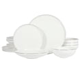 thumbnail image 1 of Gibson Elite Lana 16 Piece Bone China Double Plates and Bowls Dinnerware Set W/ Gold Rim, 1 of 5