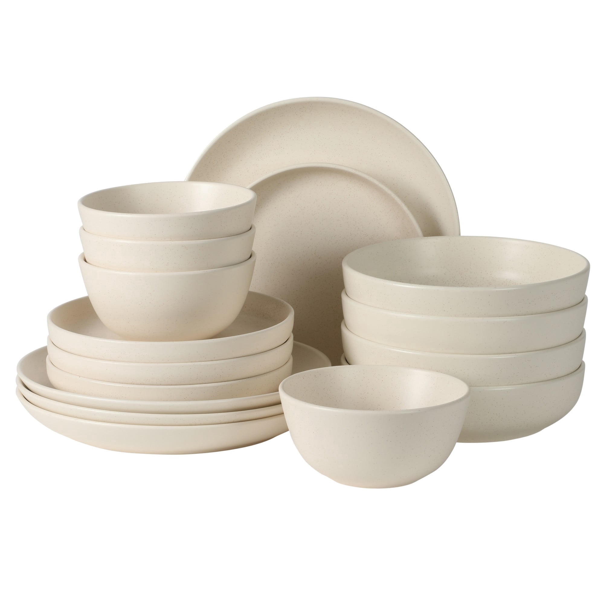 Gibson Elite Leeds Court 16-Piece Beige Stoneware Dinnerware Set