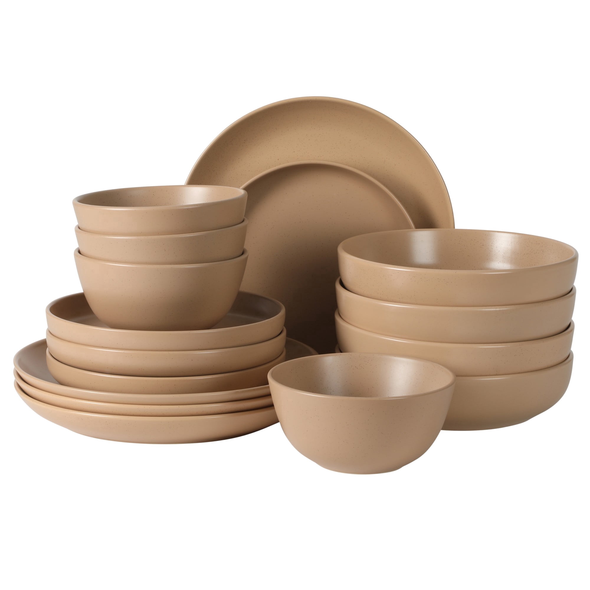 Gibson Elite Leeds Court 16-Piece Terracotta Stoneware Dinnerware Set
