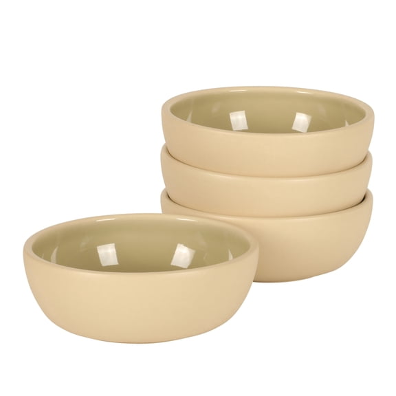 Gibson Elite - Made in Portugal - Port Gaia 4 Piece Cereal Bowl Set, 6.2” Stoneware Bowls, Reactive Glaze Finish, Soup, Dessert & Snack Bowls, Microwave & Dishwasher Safe - Olive