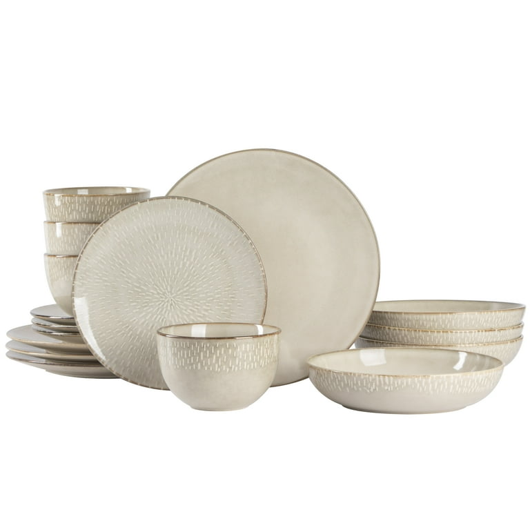 Gibson Elite Matisse 16-Piece Dinnerware Set, Taupe, Stoneware