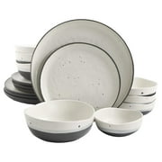 Gibson Elite Rhineback Double Bowl 16 Piece Dinnerware Set with Plates and Bowls
