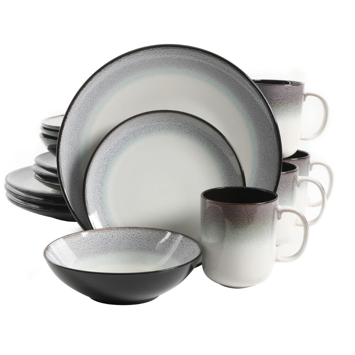 Gibson Elite Rings of Saturn 16-Piece Dinnerware Set - Teal