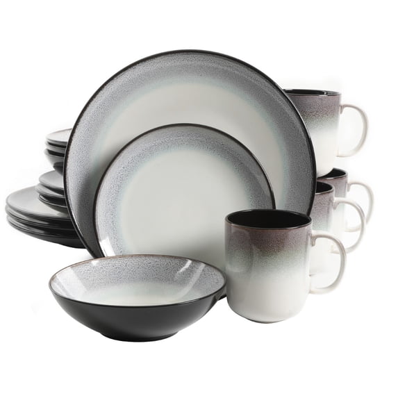 Gibson Elite Rings of Saturn 16-Piece Dinnerware Set - Teal
