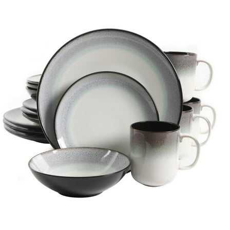 Gibson Elite Rings of Saturn 16-Piece Dinnerware Set - Teal