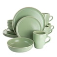 thumbnail image 1 of Gibson Elite Serenade 16 Piece Round Stoneware Dinnerware Set in Green, 1 of 7