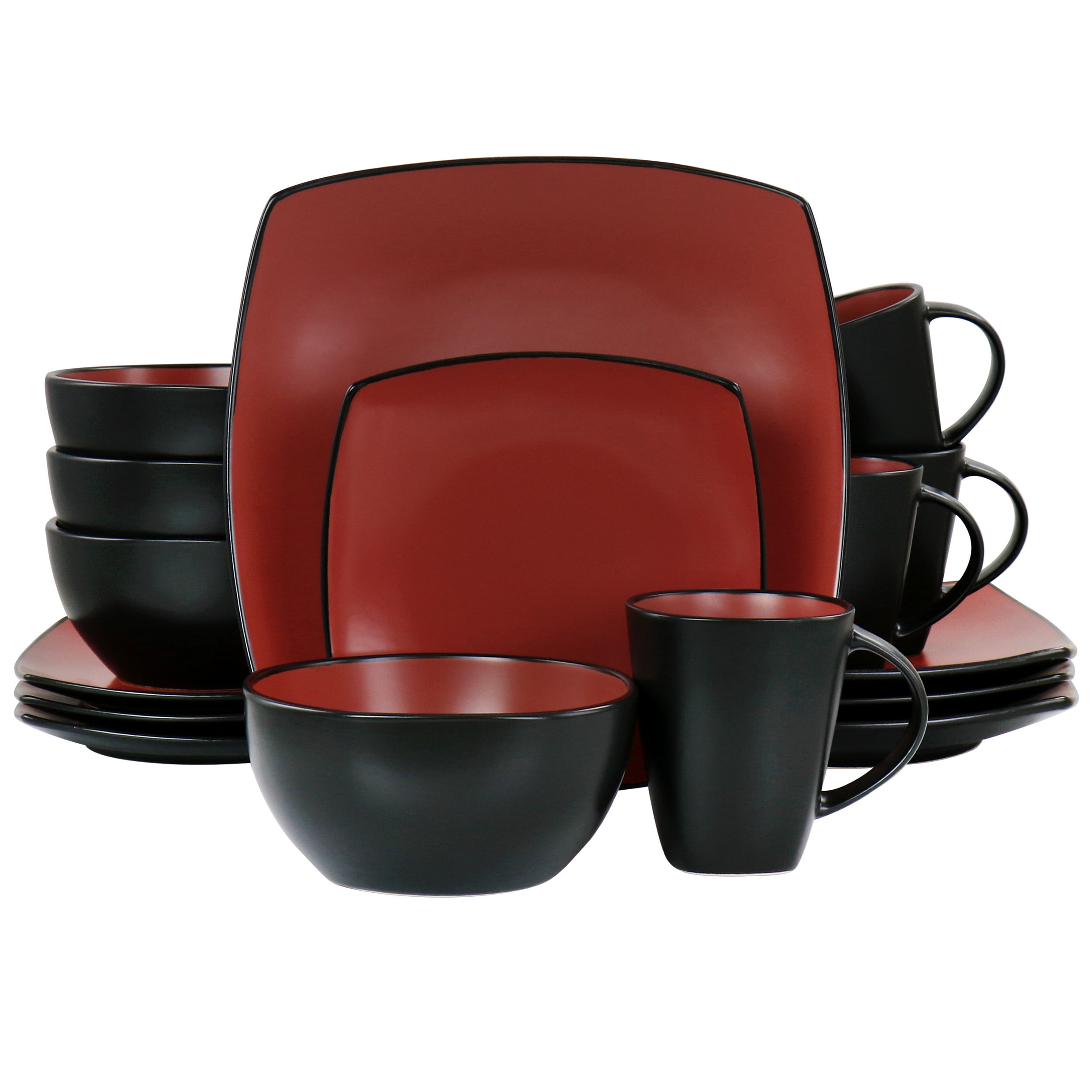 Gibson Elite Soho Lounge 16 Piece Matte Glazed Stoneware Dinnerware Set ...