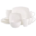 thumbnail image 1 of Gibson Elite Soho Lounge 16 Piece Square Fine Ceramic Dinnerware Set in White, 1 of 5