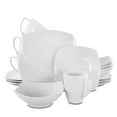 Gibson Elite Zen Buffetware 16Piece Square Dinnerware Set, White