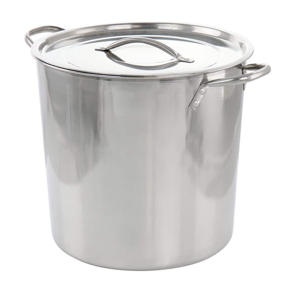 Gibson Everyday Whittington Stock Pot with Lid, Stainless Steel, 12 Quart Capacity, Kitchenware and Accessories, Silver, 96329.01