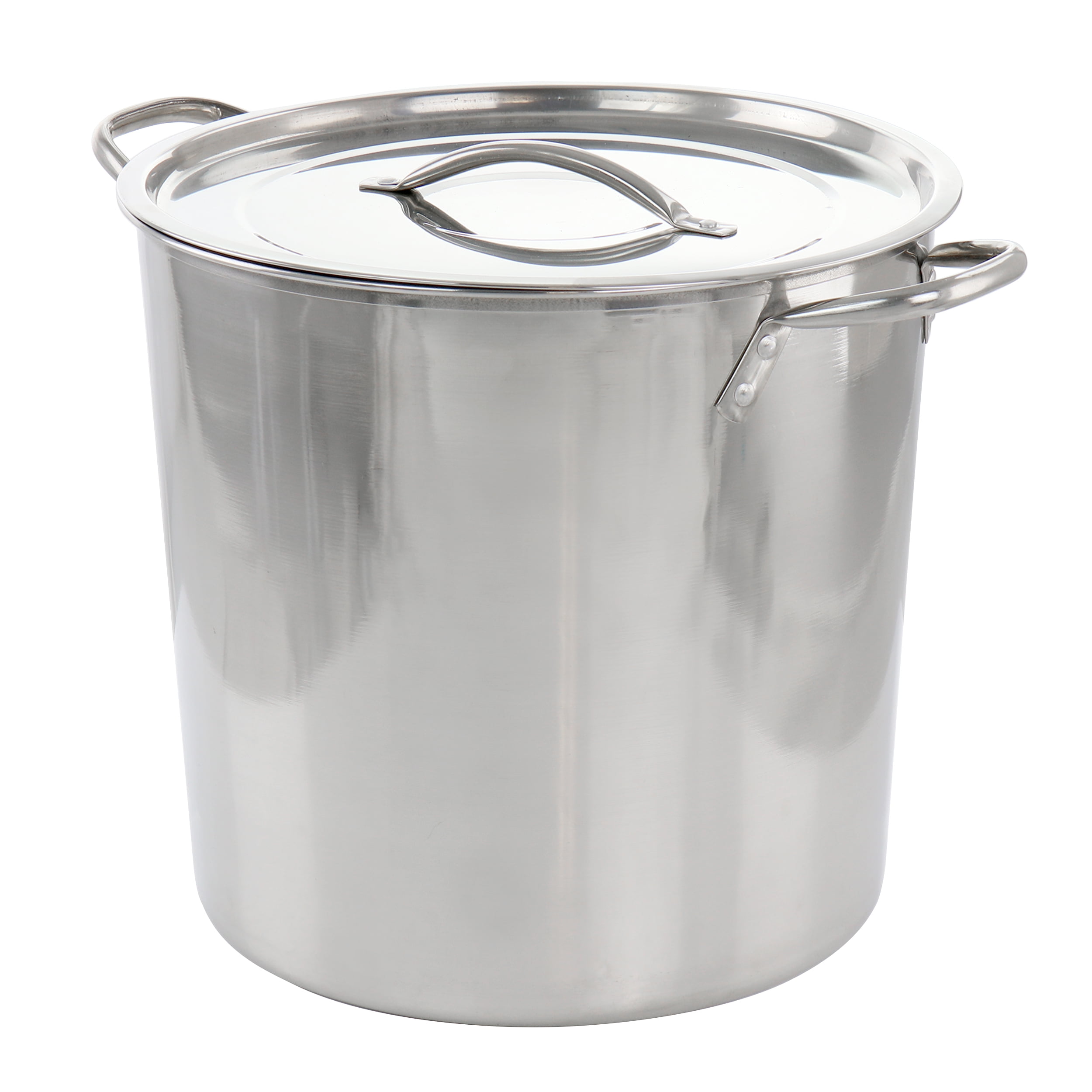 Gibson Everyday Whittington 16-Quart Stainless Steel Stock Pot with Lid, Silver, Mirror Polish Finish